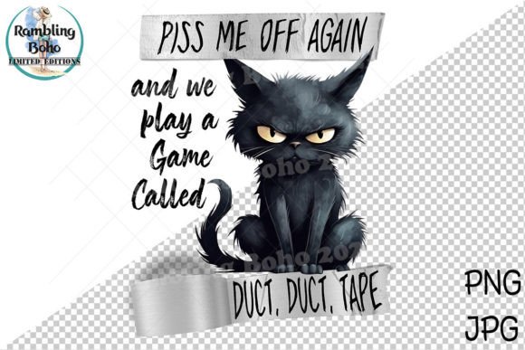 Angry Black Cat Funny Duct Tape Game: A Creative Design for Versatile Crafting