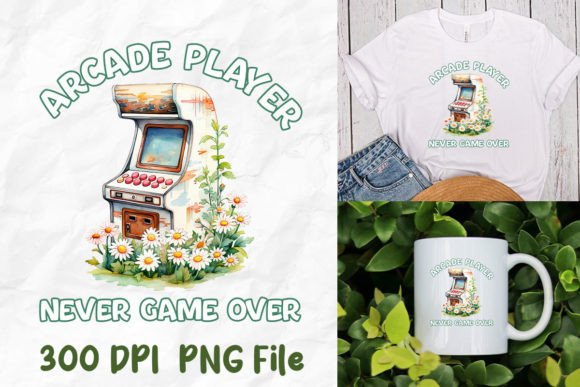 Arcade Player Never Game Over Daisy: A Unique Digital Design for Sublimation Projects