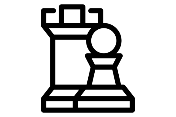 Chess Icons: Game Figures Symbol – Pawn and Rook