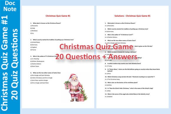 Christmas Quiz Game - 20 Q a 1