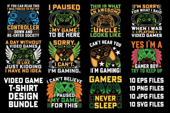 Elevating Your Merchandise Business with the Video Game T-Shirt Design Bundle Graphic