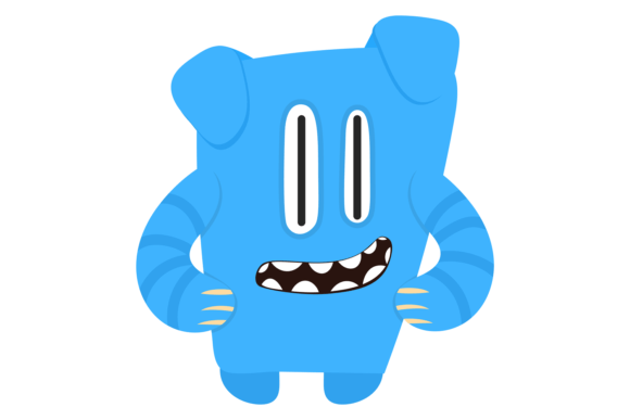 Fantasy Monster: The Versatile Blue Kid Game Mascot for Creative Projects