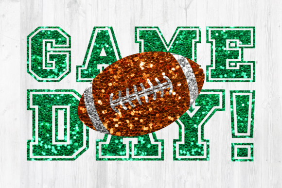 Football Game Day Green Glitter: A Unique Digital Design Asset for Creative Projects