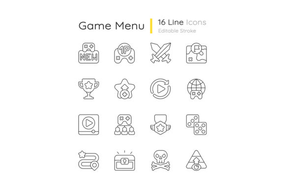 Game Menu Linear Icons Set: Practical Design Solutions for Modern Gaming Interfaces