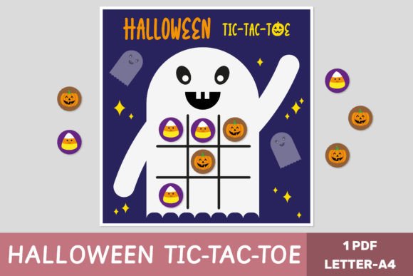 Halloween Tic Tac Toe Game - Cute Ghost: Strategic Fun for Creative Professionals