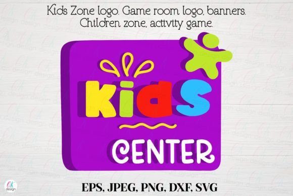 Kids Zone Logo 22: Game Room, Activity & Play Zone Design for Versatile Use