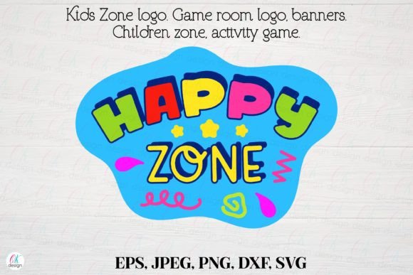 Kids Zone Logo 8: Game Room, Activity and Kids Zone Logo for Vibrant Play Spaces