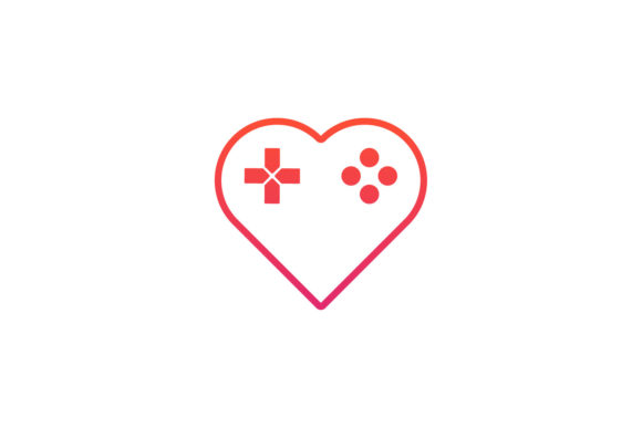 Love Game Pad Logo Design Vector for Creative Projects