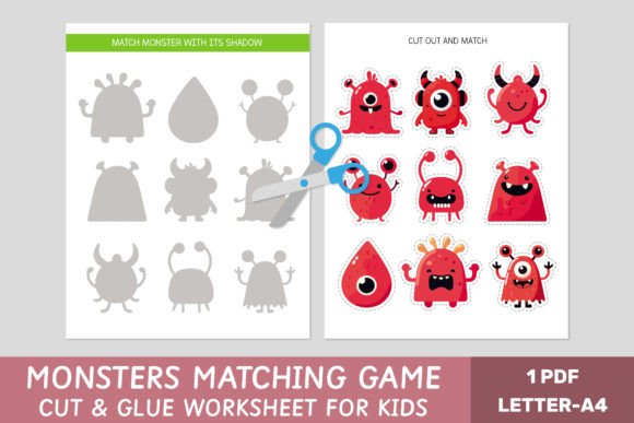 Monsters Matching Game: Shadow Matching Fun