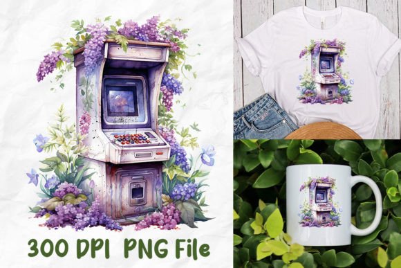 Retro Arcade Game Machine Lavender: A Digital Design Gem for Creative Projects