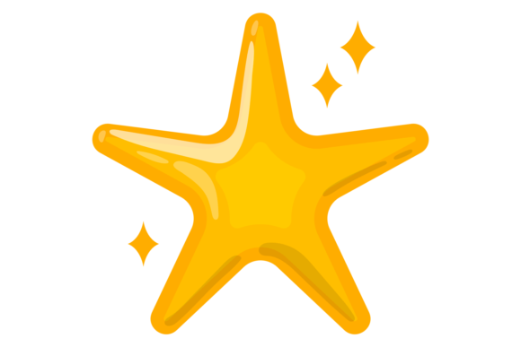 Shining Star Cartoon Icon: Glossy Game Element for Modern Design Projects