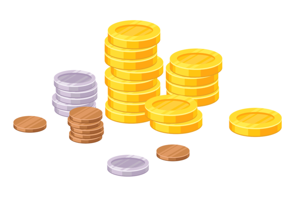 Strategic Use of Money Cash Icon. Cartoon Game Coin Stack for Visual Communication and Branding