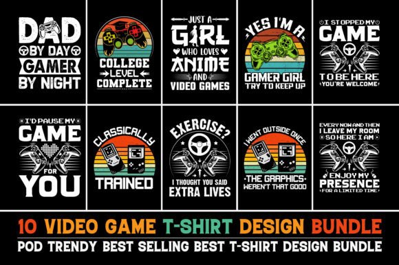 Video Game T-Shirt Design Bundle PNG: A Creative Resource for Gamers and Designers