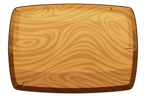 Wooden Panel Cartoon Game Element Sign Design